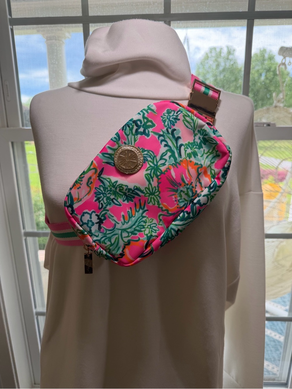 Lilly Pulitzer Crossbody Waist Belt Bag Soleil Pink Perfect Poppy New